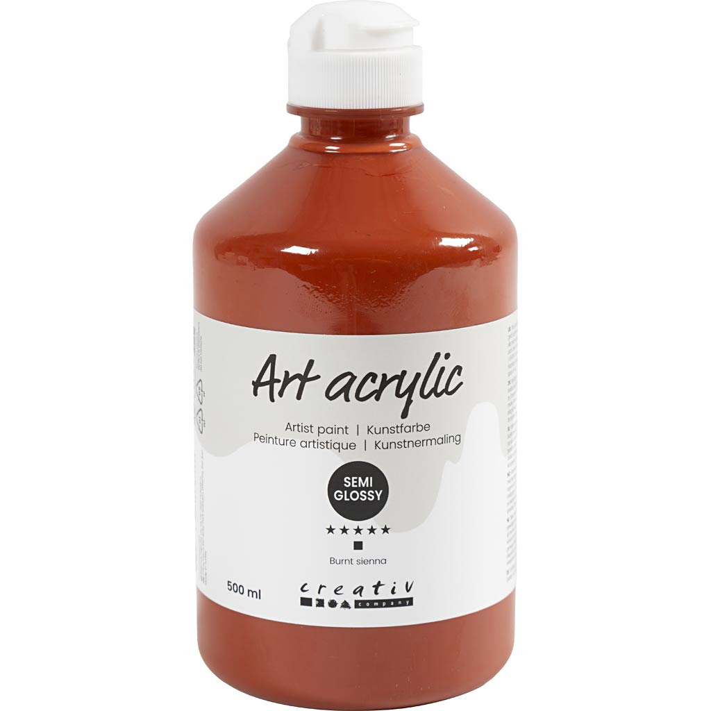 Pigment Art School, semi-transparant, burnt sienna, 500 ml/ 1 fles