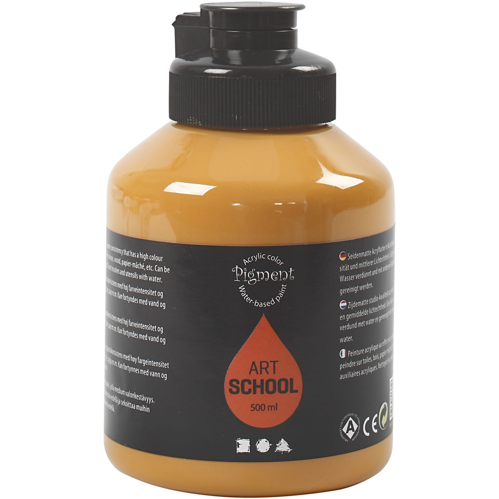 Pigment Art School, dekkend, ochre, 500 ml/ 1 fles