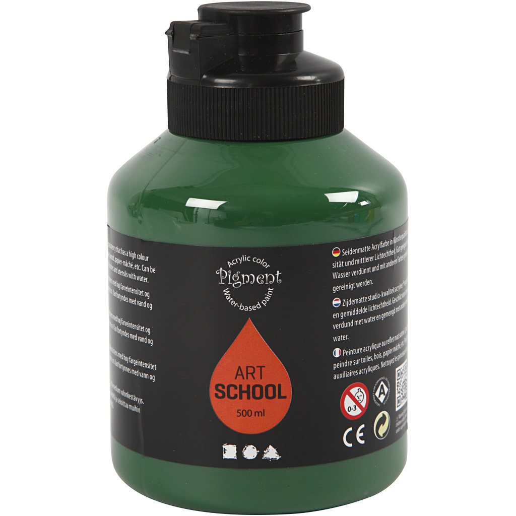 Pigment Art School, semi-opaque, 500 ml, dark green