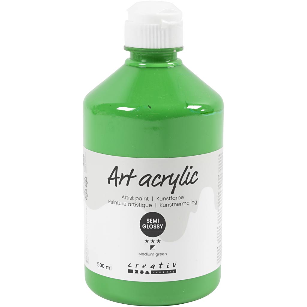 Pigment Art School, dekkend, medium green, 500 ml/ 1 fles