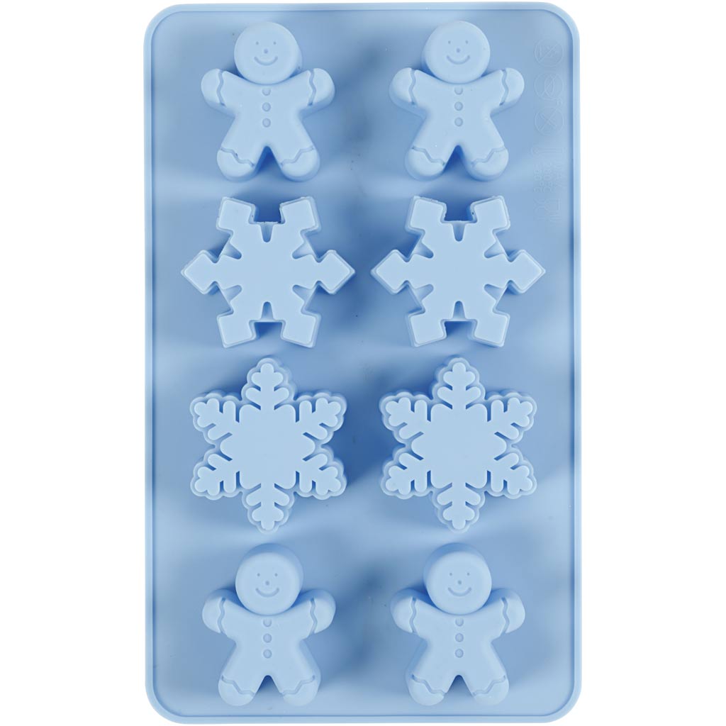 Billede af Silikoneform, hulstr. 30x45 mm, 12,5 ml, lyseblå, iskrystaller og småk