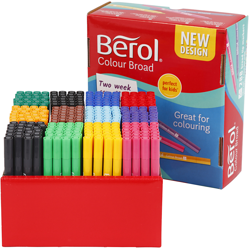 Berol stift, lijndikte 1-1,7 mm, diverse kleuren, 288 stuk/ 1 doos