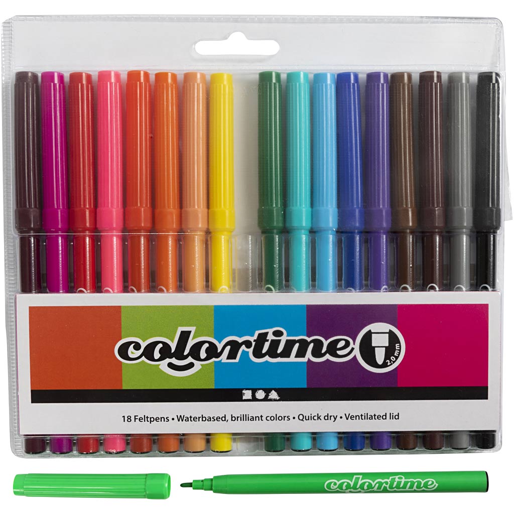Colortime Stiften Lijndikte 2 Mm Multicolor 18 Stuks