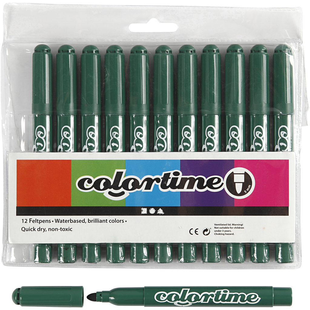 Colortime Stiften Lijndikte 5 Mm Groen 12 Stuks