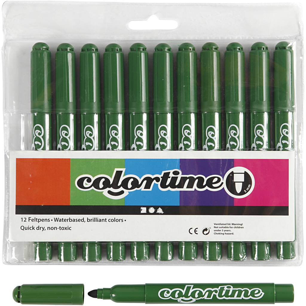 Colortime stift, lijndikte 5 mm, dennegroen, 12 stuk/ 1 doos