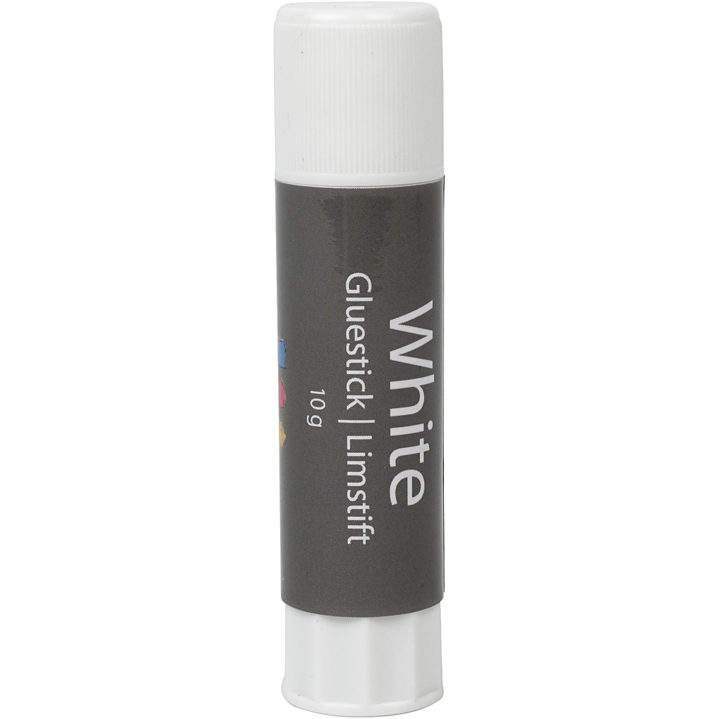 Witte lijmstift, rond, 1 stuk, 10 gr