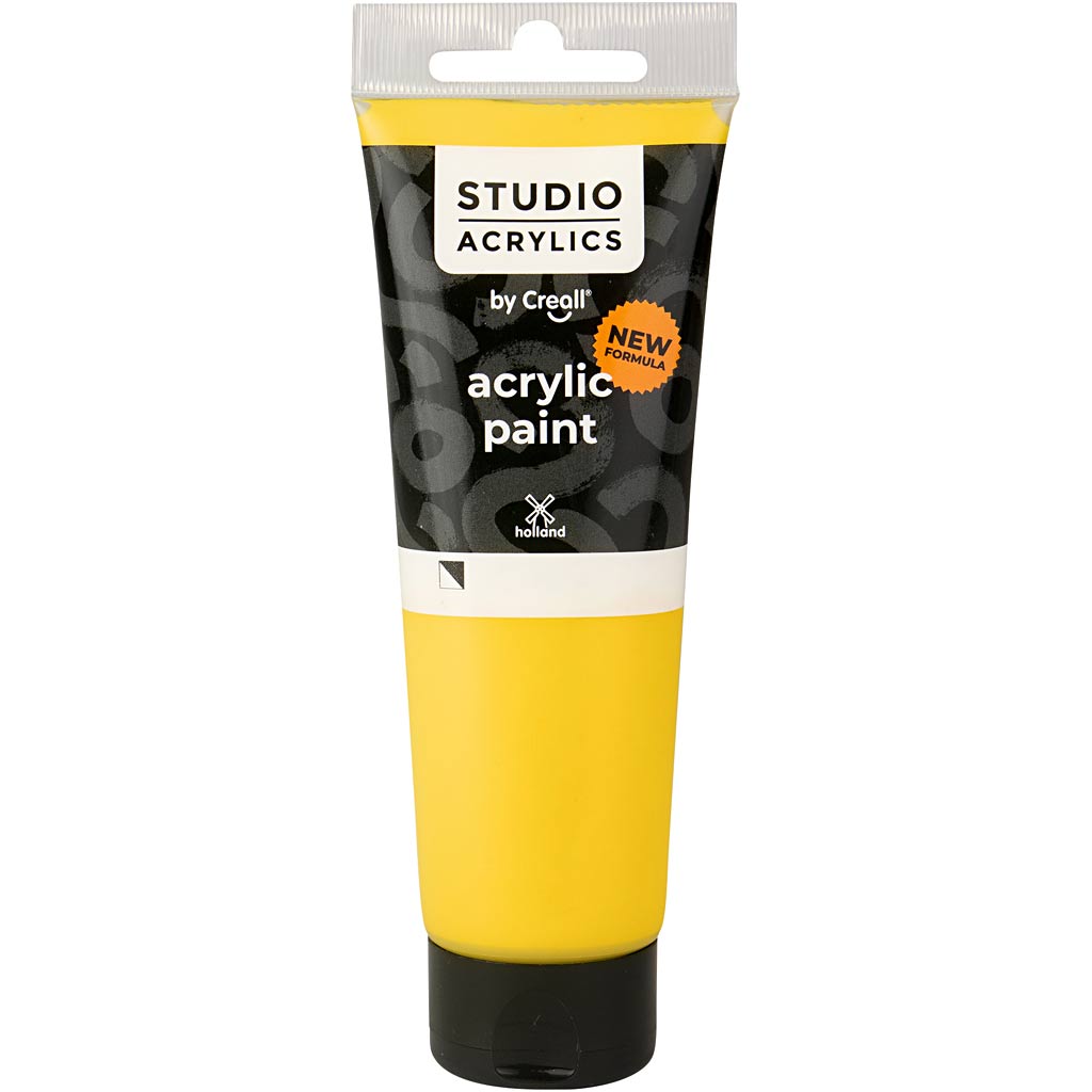 Creall Studio Akrylmaling - Halvdækkende - Primary Yellow - 06 - 120 Ml