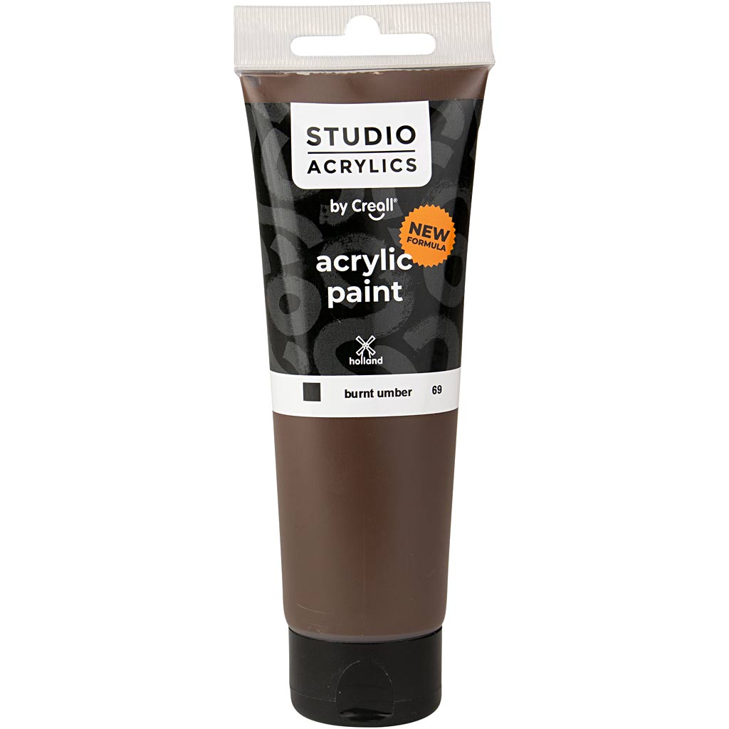 Creall Studio acrylverf, dekkend, burnt umber (69), 120 ml/ 1 fles