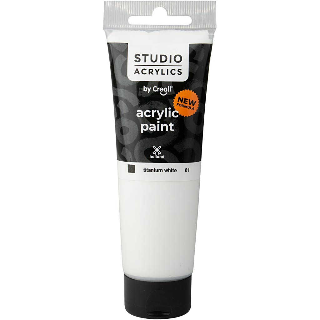 Creall Studio acrylverf, white (81), dekkend, 120 ml/ 1 fles