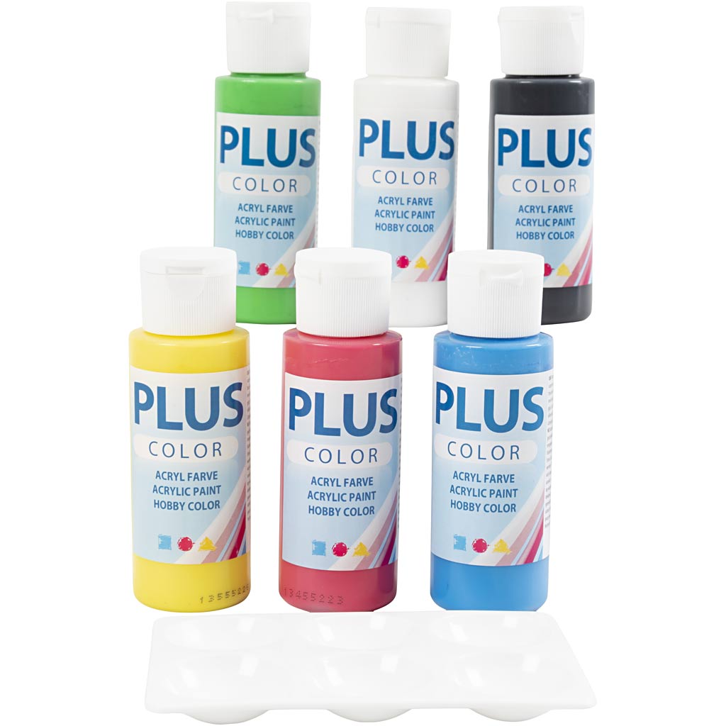 Plus Color Acrylverf - Verf - Color School - Set 6x60 ml - Primaire Kleuren