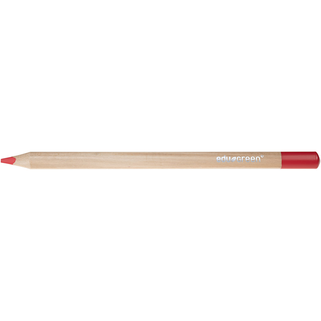 Edugreen Jumbo kleurpotloden, vulling 5 mm, rood, 10 stuk/ 1 doos