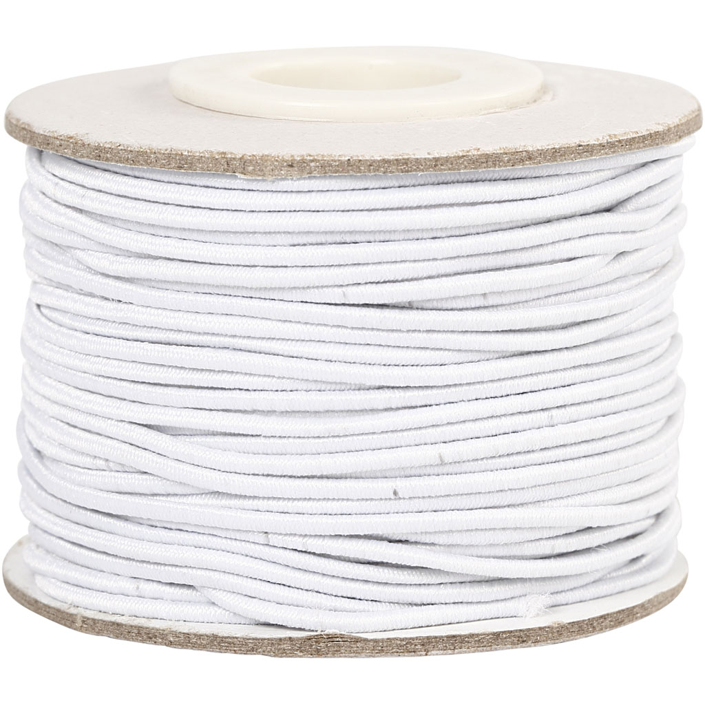 Creativ Company Elastic Thickness 1mm White 25m