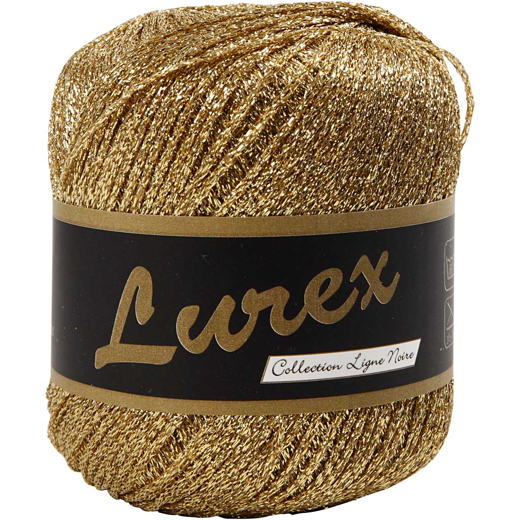 Lurex glitter garen, L: 160 m, goud, 25 gr/ 1 bol