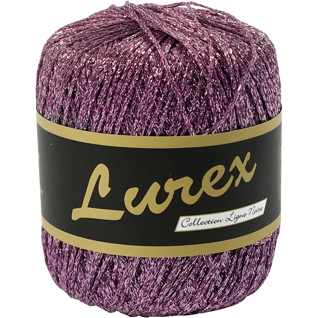 Lurex glitter garen, L: 160 m, paars, 25 gr/ 1 bol