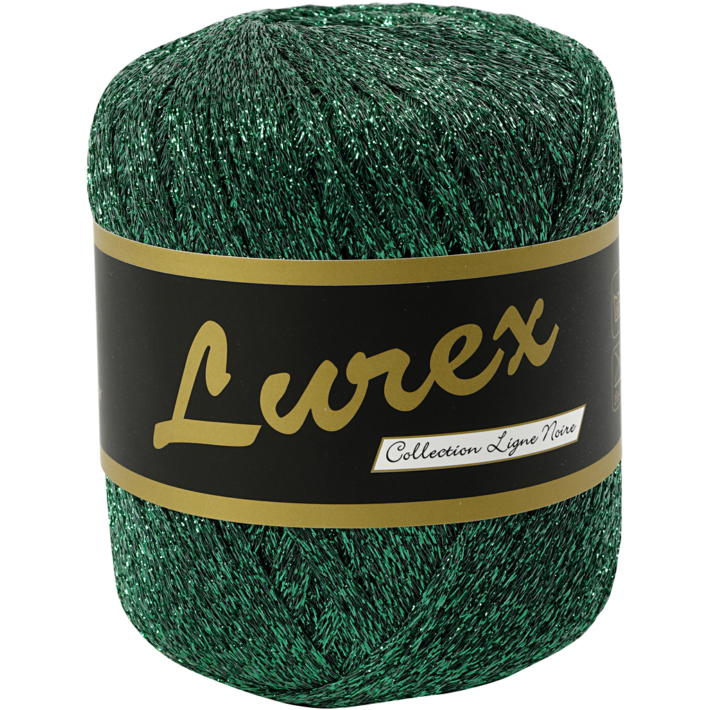 Lurex glitter garen, L: 160 m, groen, 25 gr/ 1 bol