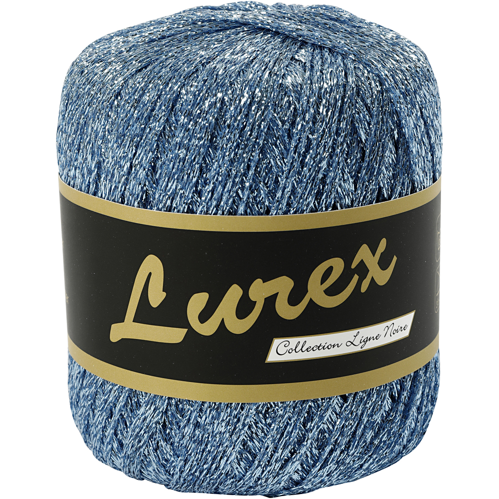Lurex glitter garen, L: 160 m, lichtblauw, 25 gr/ 1 bol