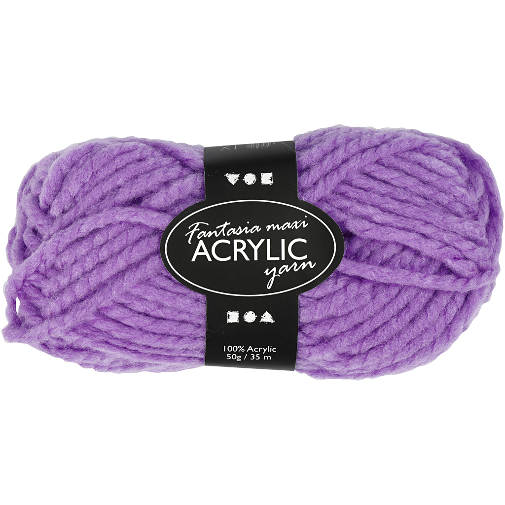 Fantasia acrylgaren, L: 35 m, Maxi, paars, 50 gr/ 1 bol