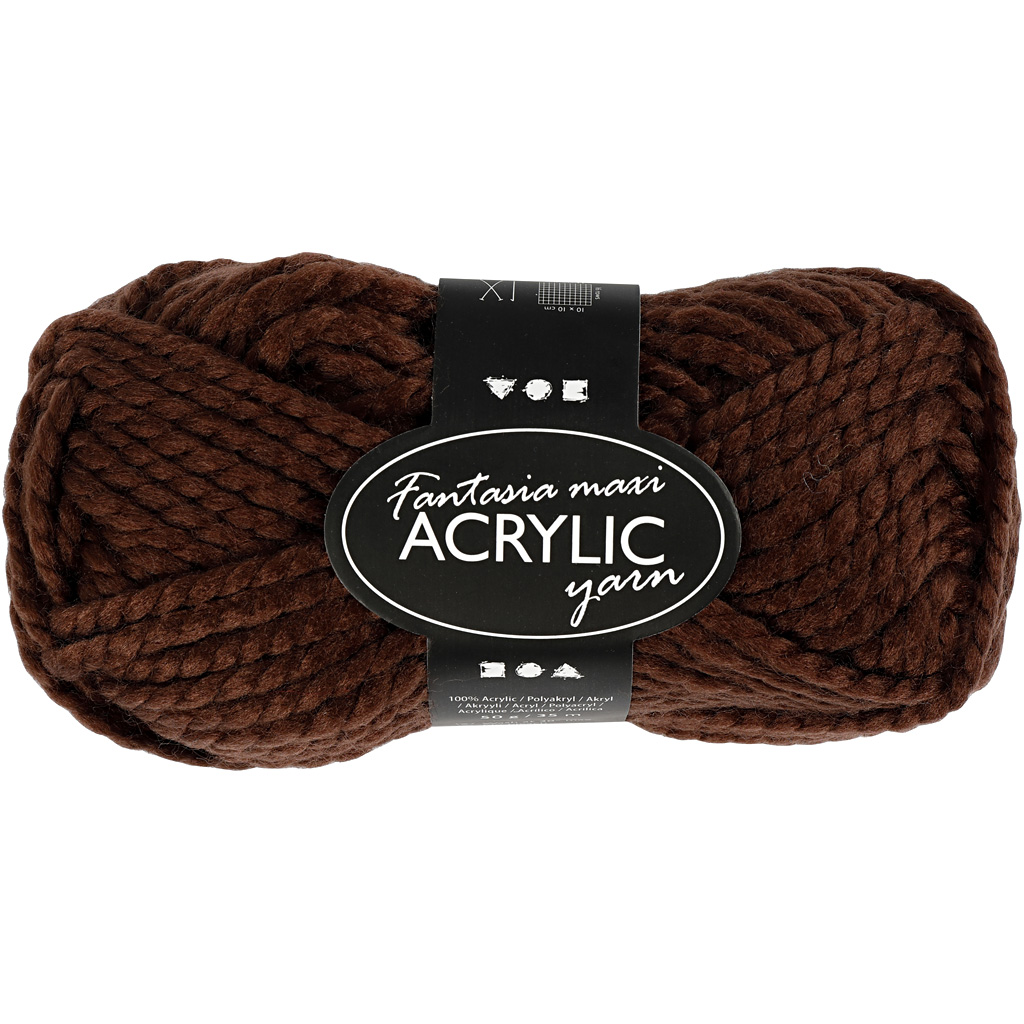 Fantasia acrylgaren, Maxi, bruin, 50 gr/ 1 bol