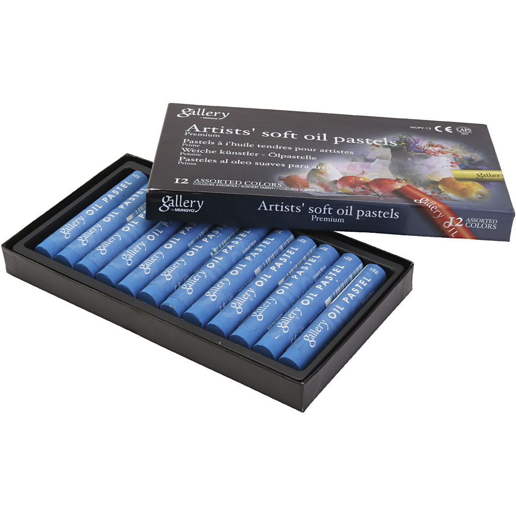 gallery oliepastelkridt, L: 7 cm, diam. 11 mm, kobolt blå, 12 stk./ 1 pk.