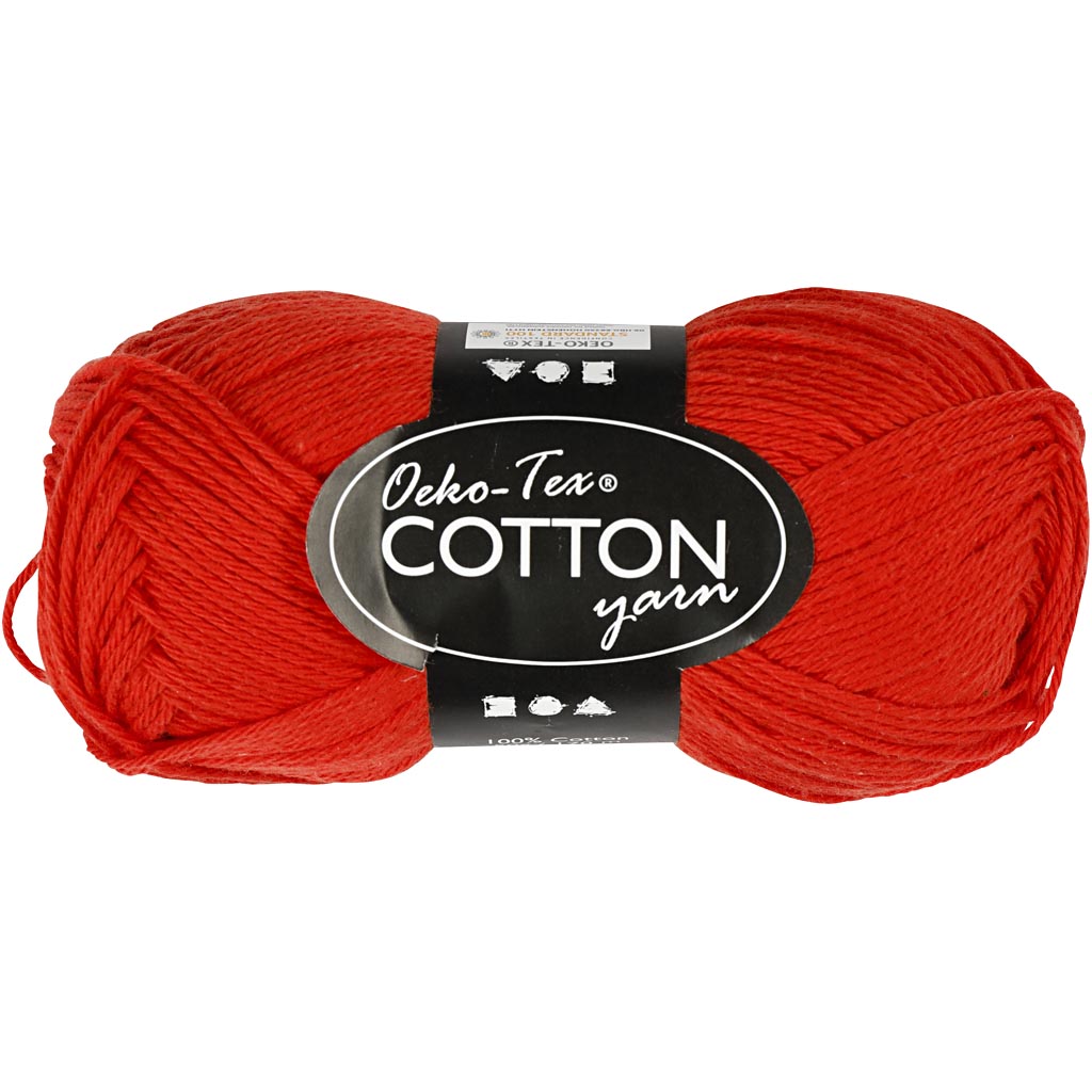 Katoengaren, afm 8/4, L: 170 m, rood, 50 gr/ 1 bol