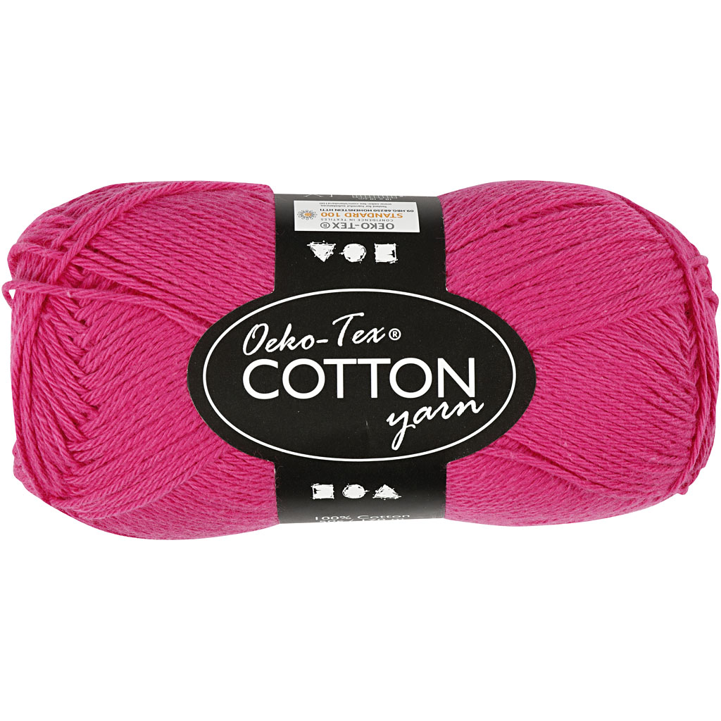 Katoengaren, afm 8/4, L: 170 m, roze, 50 gr/ 1 bol