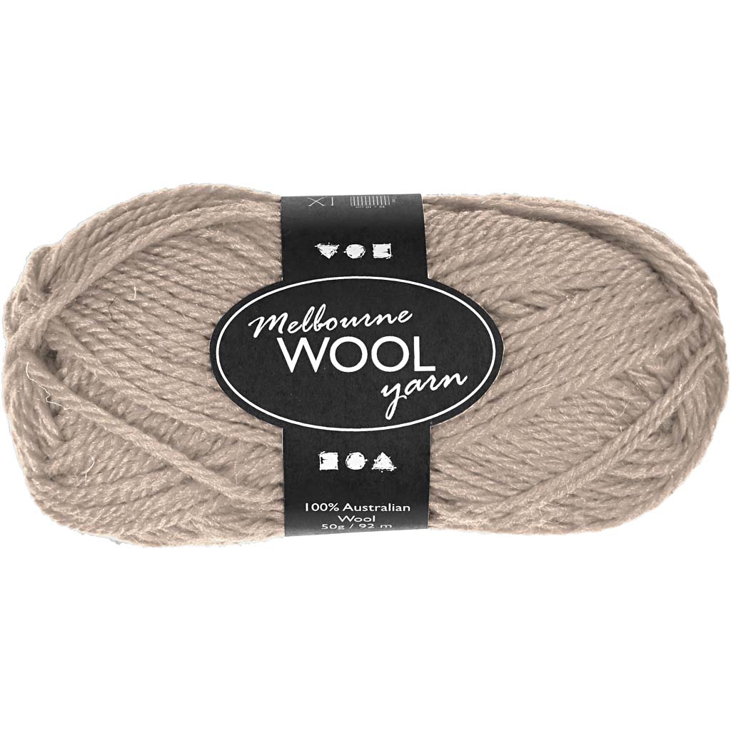 Melbourne garen, L: 92 m, beige, 50 gr/ 1 bol