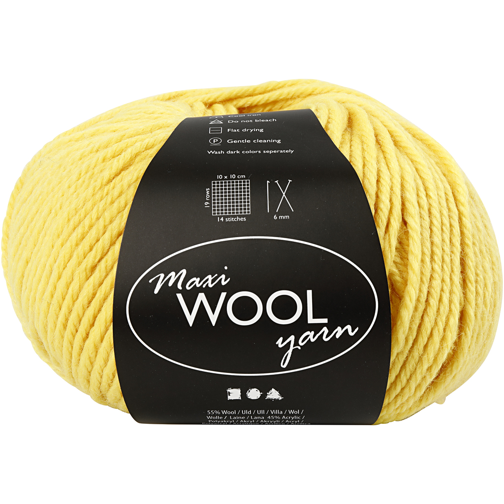 Wolgaren, L: 125 m, geel, 100 gr/ 1 bol