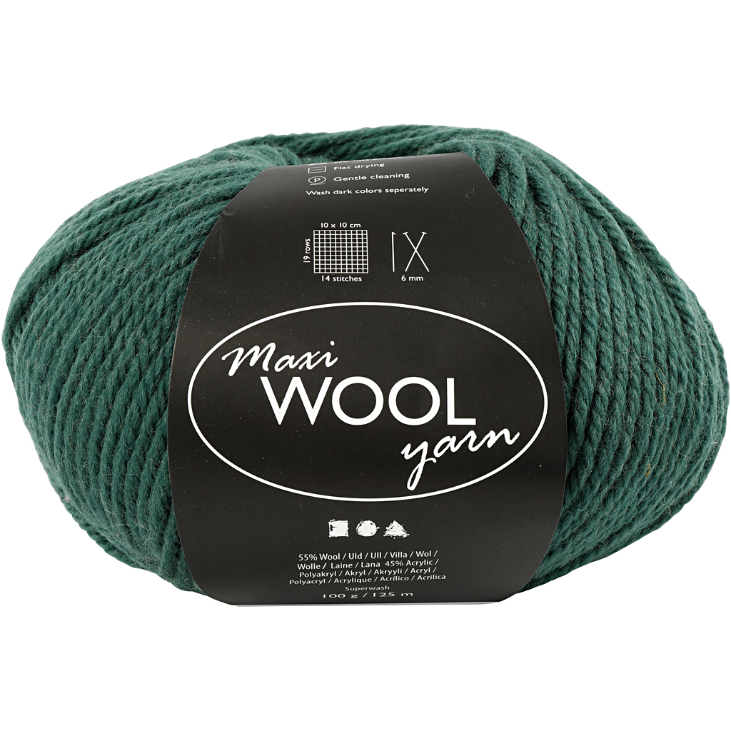 Wolgaren, L: 125 m, groen, 100 gr/ 1 bol