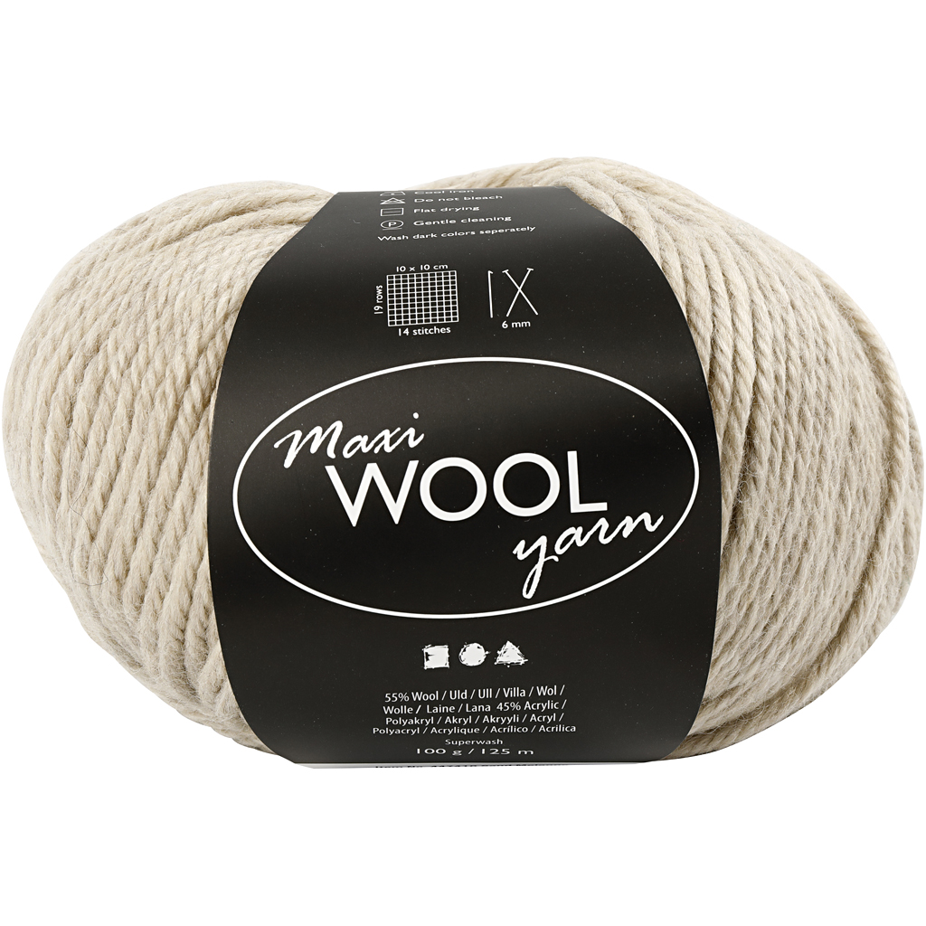 Wolgaren, L: 125 m, zandkleur mix, 100 gr/ 1 bol