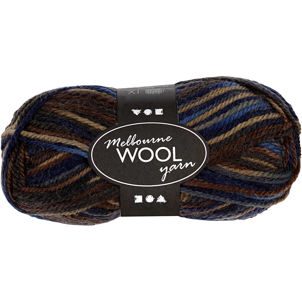 Melbourne garen, L: 92 m, bruin harmonie, 50 gr/ 1 bol