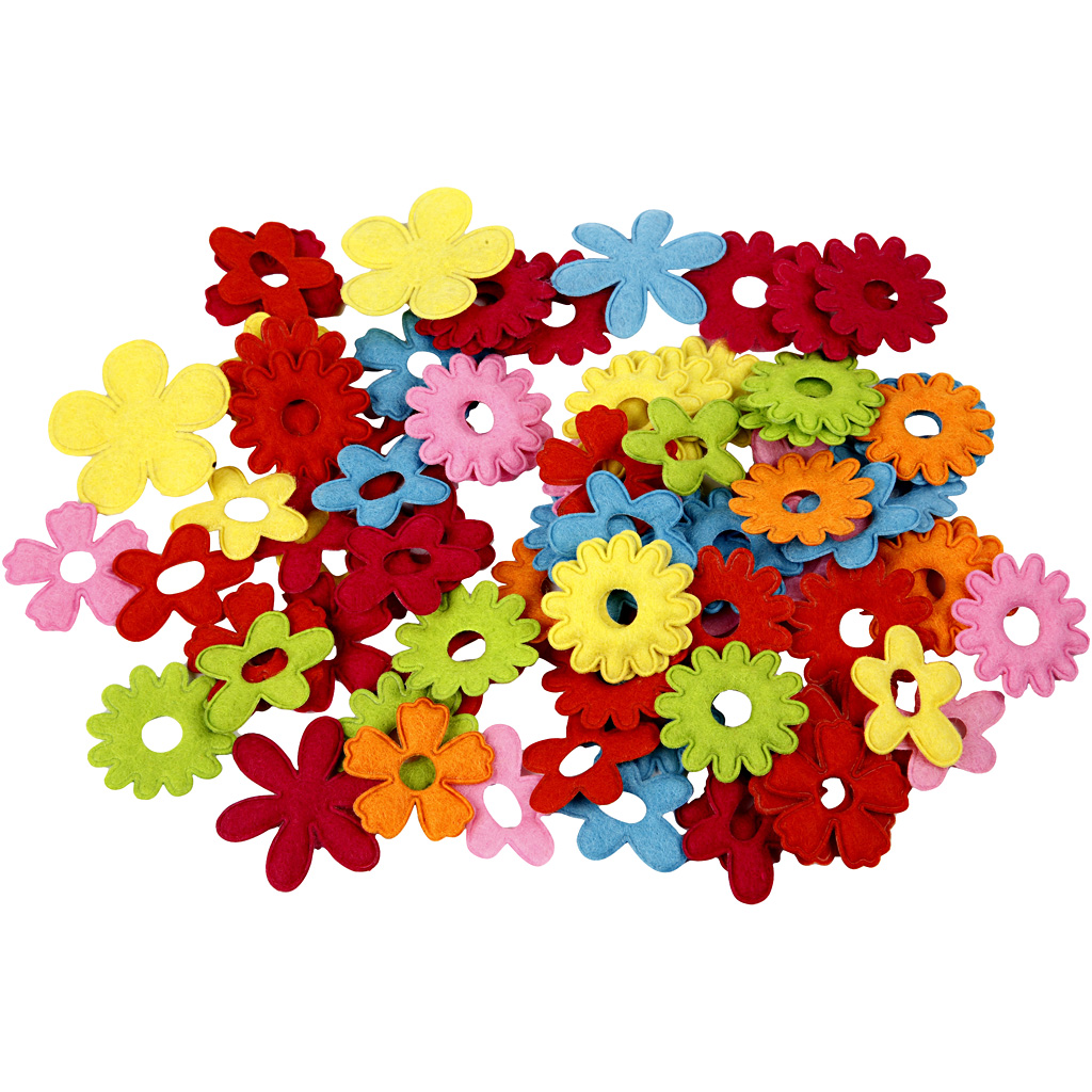 Creative Decoratieset Bloemen 45 Mm Vilt 135 Stuks