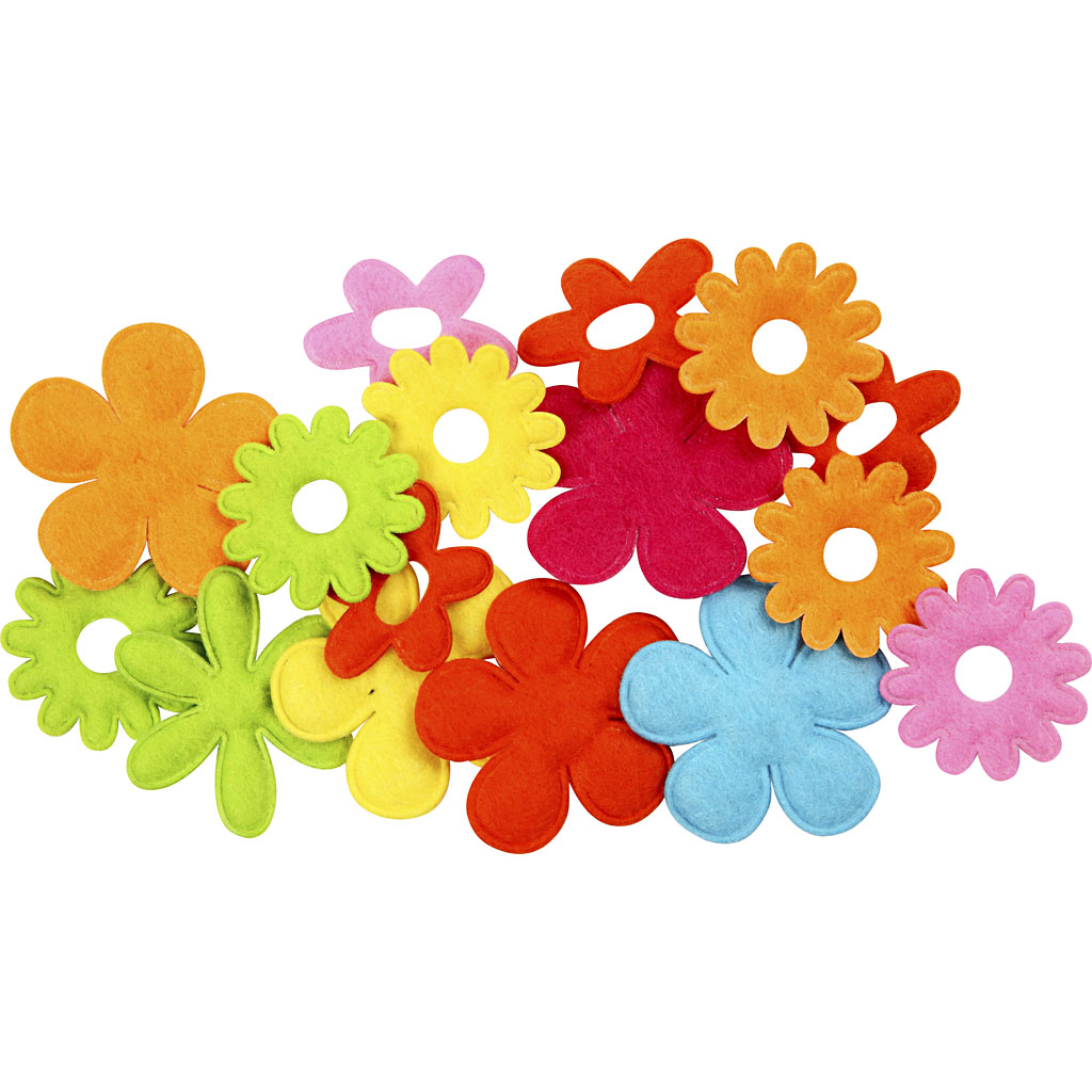 Creative Decoratieset Bloemen 45 Mm Vilt 16 Stuks