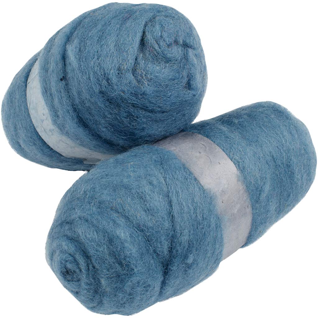 Gekaarde wol, sky-blue, 2x100 gr