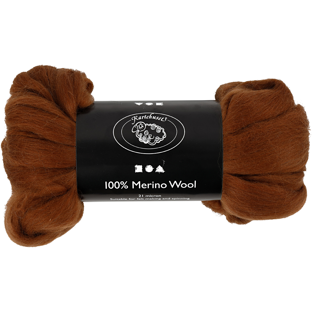 Kartehuset Wol Merino 21 Micron Bruin 100 Gram Per Bol