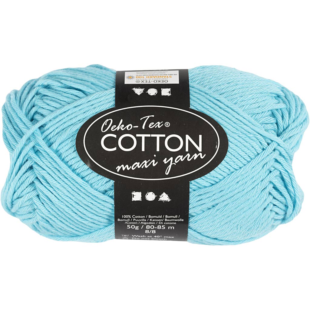 Katoengaren, afm 8/8, L: 80-85 m, turquoise, 50 gr/ 1 bol