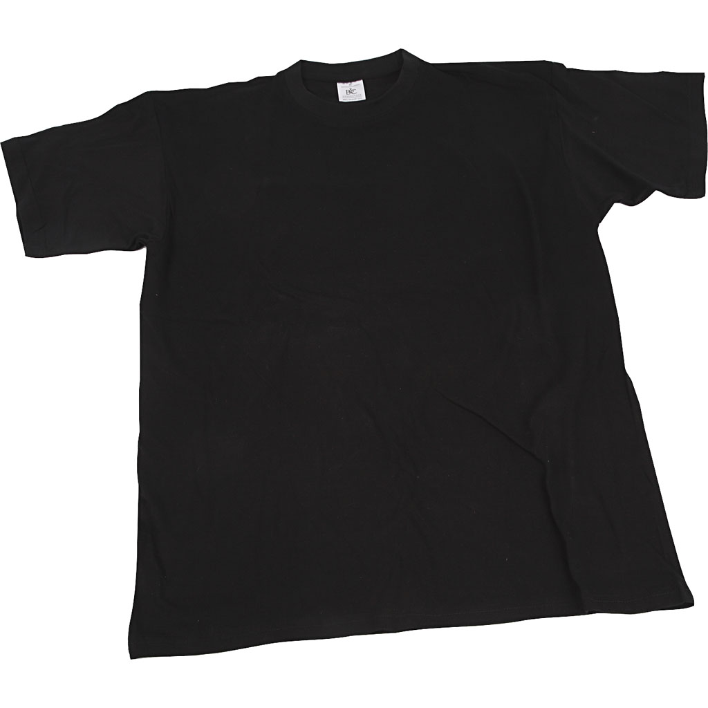 T-shirt, B: 55 cm, afm large , ronde hals, zwart, 1 stuk