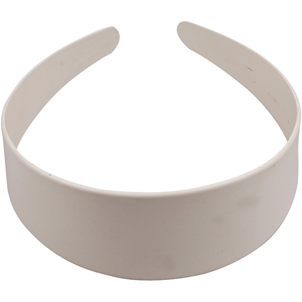 Plastic haarband, B: 48 mm, wit, 1 stuk