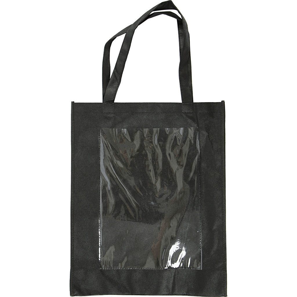 Creative Tas Met Plastic Voorkant 42 X 34 X 12 Cm Zwart