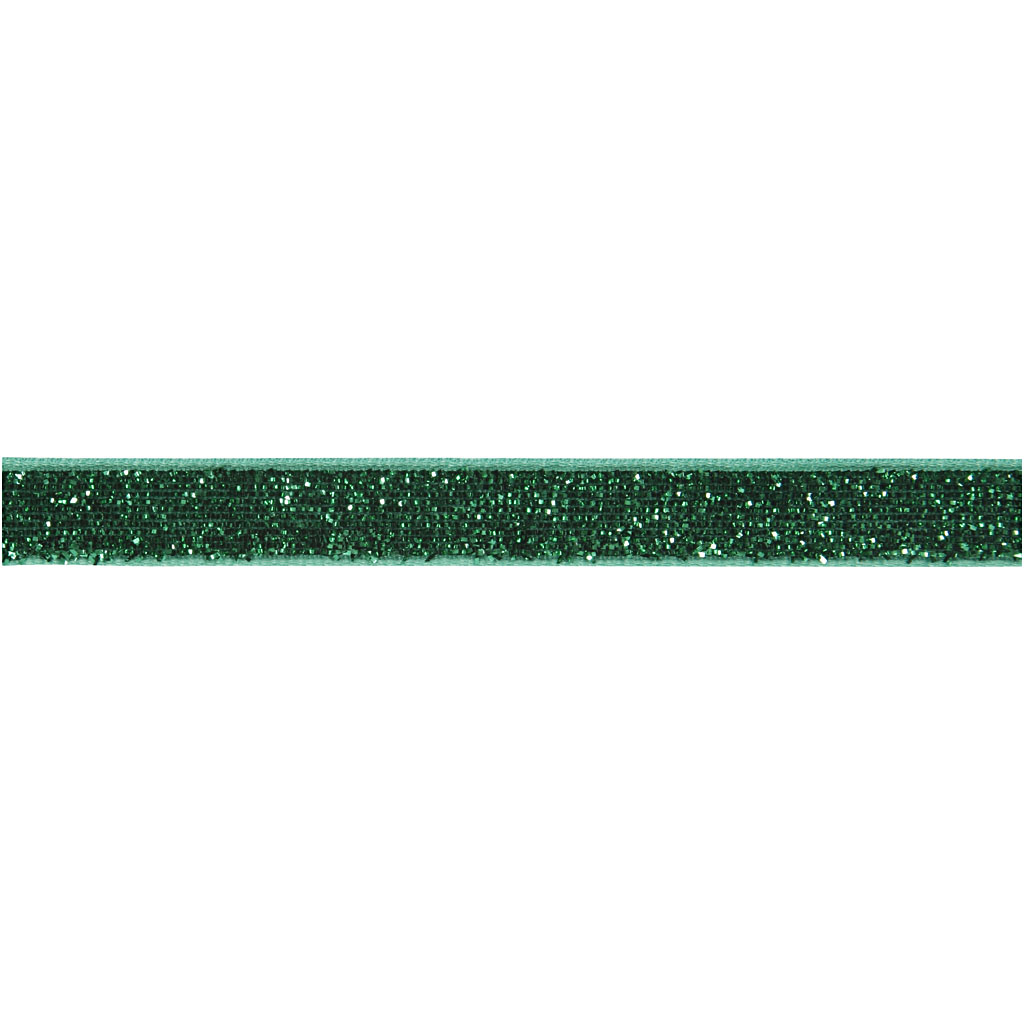 Dekorationsbånd, B: 10 mm, grøn, 5 m/ 1 rl.