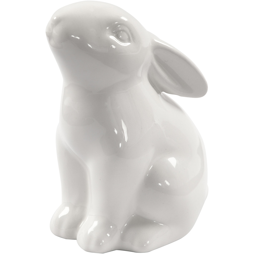 Hare, H: 9 cm, diam. 5,5 cm, hvid, 12 stk./ 1 ks.