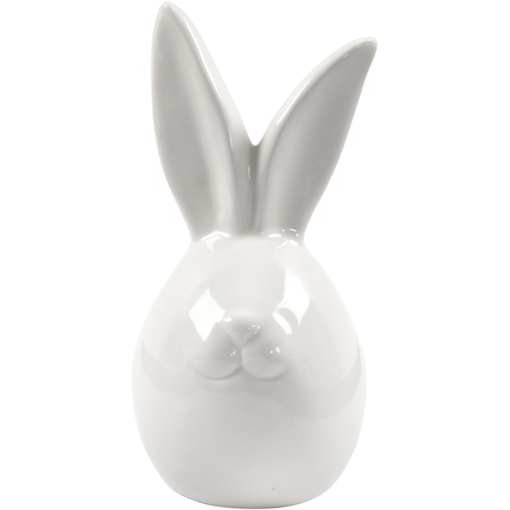 Hare, H: 11,4 cm, diam. 5,5 cm, hvid, 12 stk./ 1 ks.