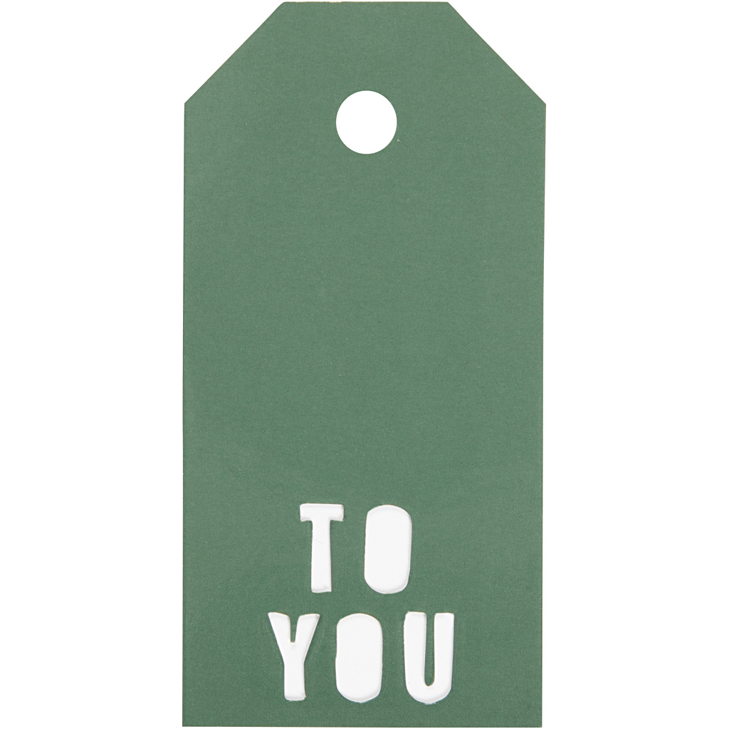 Manilamærker, TO YOU, str. 5x10 cm, 300 g, grøn, 15 stk./ 1 pk.