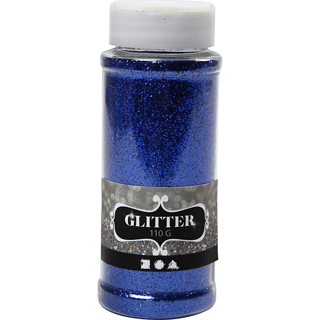 Glitter, blauw, 110 gr