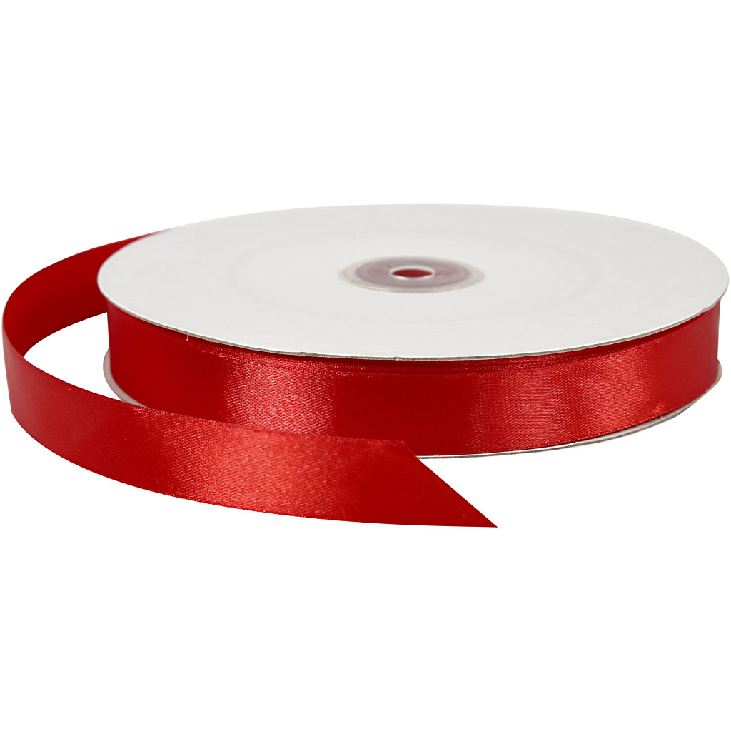 Satijnlint, B: 20 mm, rood, 100 m/ 1 rol