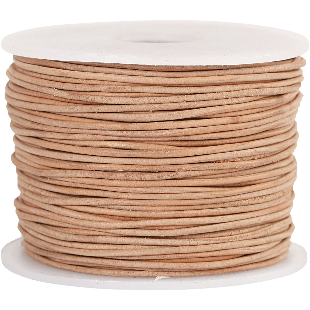 Leerkoord, dikte 1 mm, beige, 50 m/ 1 rol