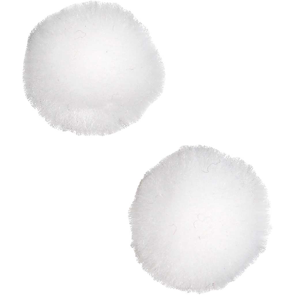 Pom-poms, d 20 mm, wit, 100 stuk/ 1 doos