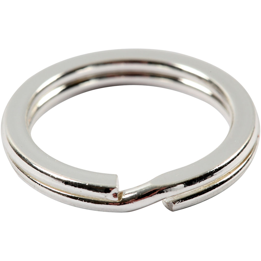 Splitring, d 15 mm, verzilverd, 15 stuk/ 1 doos