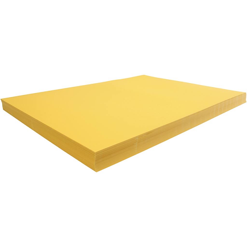 Gekleurd Karton, 50x70 cm, 270 gr, sun yellow, 100 vel/ 1 doos