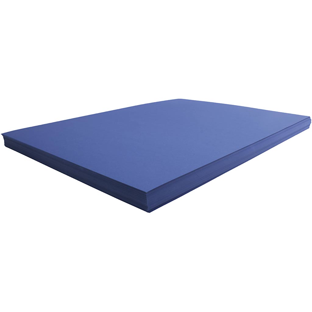 Gekleurd Karton, 50x70 cm, 270 gr, donkerblauw, 100 vel/ 1 doos