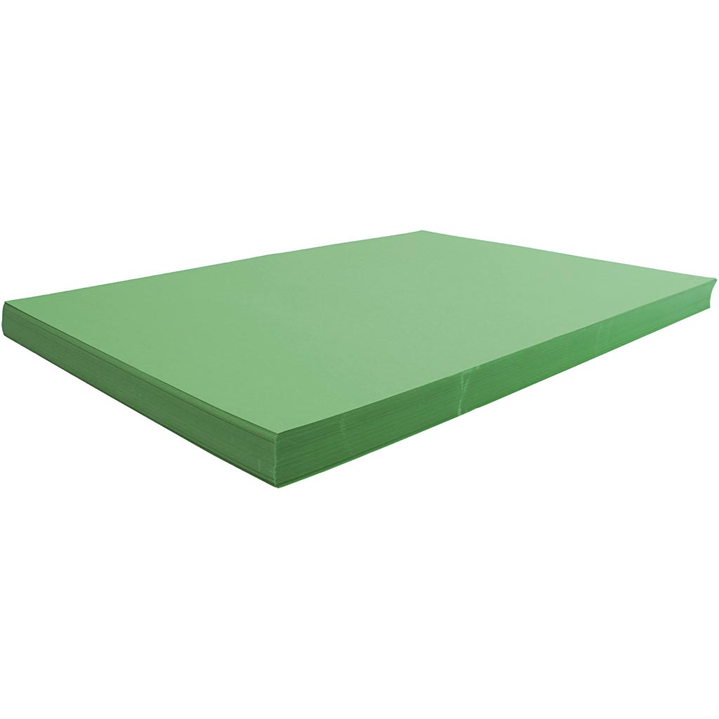 Gekleurd Karton, 50x70 cm, 270 gr, gras groen, 100 vel/ 1 doos